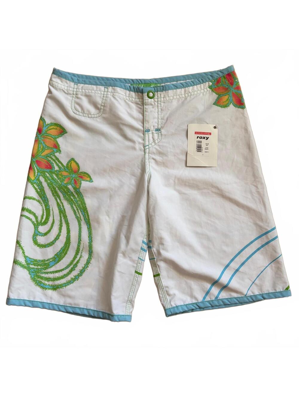 Y2K Roxy Quiksilver Surfer Board Swim Shorts Surf Trunks Vintage Junior's 3 NWT
